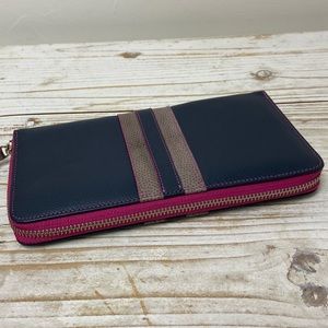UP Wallet -Navy, Fuchsia & Gray Rubbed Metallic Color